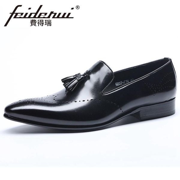 summer genuine leather men's loafers pointed toe slip on man tassels party flats formal dress breathable brogue shoes bql287, Black
summer genuine leather men's loafers pointed toe slip on man tassels party flats formal dress breathable brogue shoes bql287, Black
