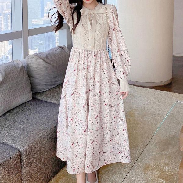 casual dresses korean version japanese dress autumn winter temperament draw back bow knit stitching printing round neck long sleeve, Black;gray
casual dresses korean version japanese dress autumn winter temperament draw back bow knit stitching printing round neck long sleeve, Black;gray