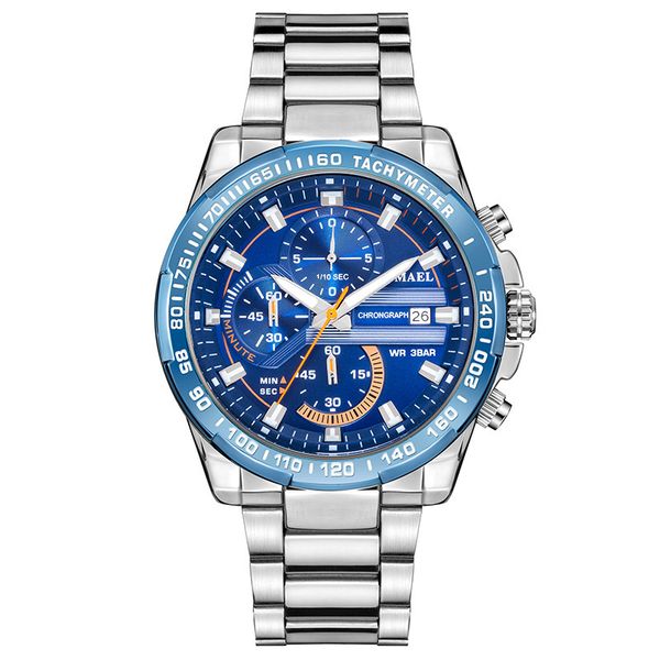 Mayforest Ocean Star Triocular Disc with Noctilucent SL-9089 Watch Automatic Calendar Luxury Stainless Steel Male Clock Relogio Masculino, Slivery;brown 
Mayforest Ocean Star Triocular Disc with Noctilucent SL-9089 Watch Automatic Calendar Luxury Stainless Steel Male Clock Relogio Masculino, Slivery;brown