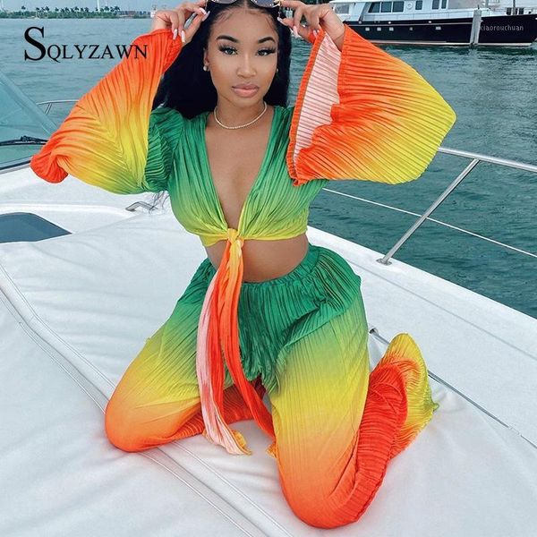 autum long sleeve rainbow lace up crop printed casual pants ruched two piece set women's vintage striped matching sets1, Gray
autum long sleeve rainbow lace up crop printed casual pants ruched two piece set women's vintage striped matching sets1, Gray