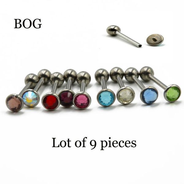 bog-flat cz gem tongue barbell ring piercing with screw fit internally thread assorted 9 color 9pcs/lot q sqcvwj, Silver
bog-flat cz gem tongue barbell ring piercing with screw fit internally thread assorted 9 color 9pcs/lot q sqcvwj, Silver