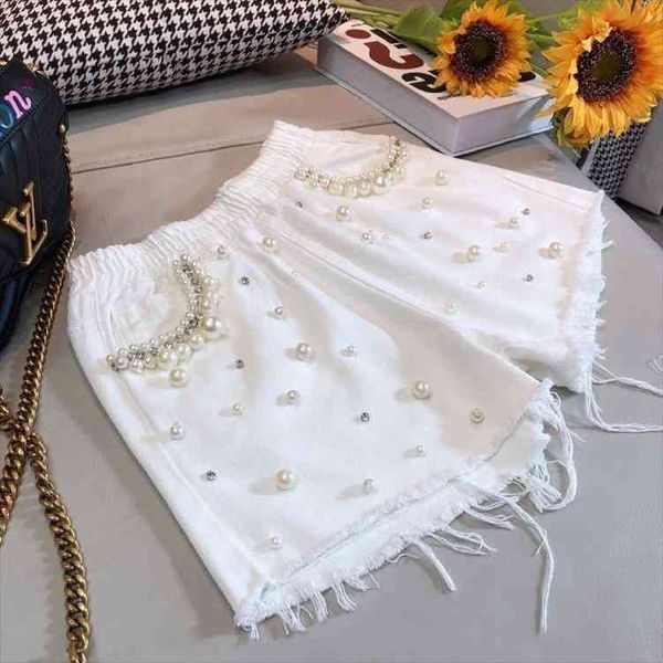 modis pearls beading diamonds denim shorts women high waist white short femme elastic cotton short wide leg jeans summer, Blue
modis pearls beading diamonds denim shorts women high waist white short femme elastic cotton short wide leg jeans summer, Blue