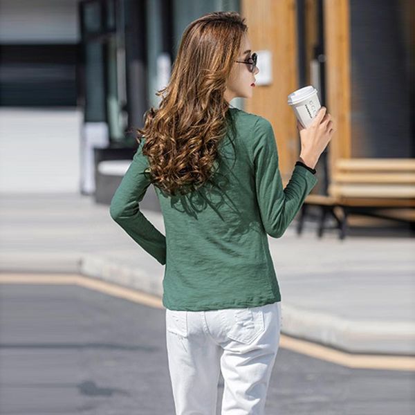 long sleeve shirt women clothes 2020 autumn winter t shirt female tshirt bamboo fiber cotton korean tee shirt femme button bbydec, White;black
long sleeve shirt women clothes 2020 autumn winter t shirt female tshirt bamboo fiber cotton korean tee shirt femme button bbydec, White;black
