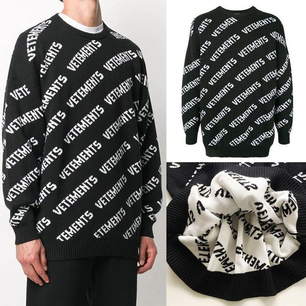 2020fw autumn winter vetements black full logo sweater men women loose o-neck vetements sweater pullover, White;black
2020fw autumn winter vetements black full logo sweater men women loose o-neck vetements sweater pullover, White;black