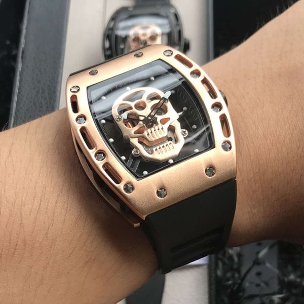 red personality bucket skull silica net gel quartz men's watch waterproof luminous sports students, Slivery;brown
red personality bucket skull silica net gel quartz men's watch waterproof luminous sports students, Slivery;brown