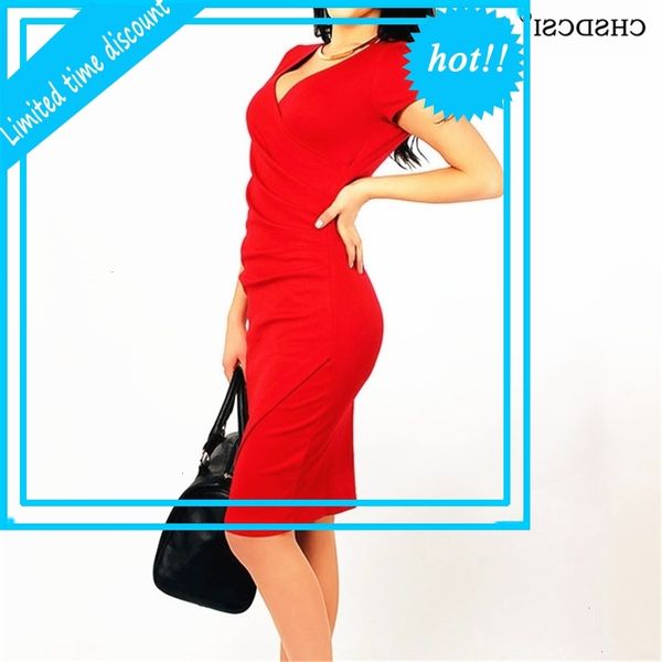 chsdcsi v-neck jurken bodycon plus size women potlood jurk elegant effen business irregular office vestidos, Black
chsdcsi v-neck jurken bodycon plus size women potlood jurk elegant effen business irregular office vestidos, Black