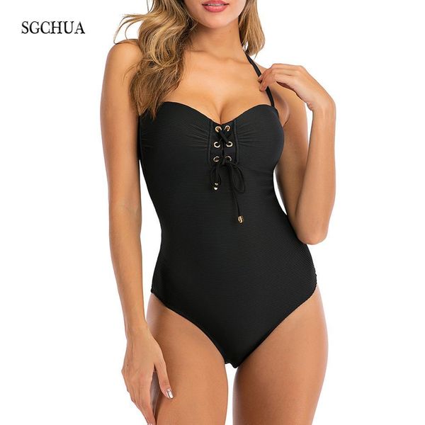sgchua 2020 new solid black push up one piece swimsuit women xl backless bandage swimwear beach plus size 5xl bathing suit t200708, White;black
sgchua 2020 new solid black push up one piece swimsuit women xl backless bandage swimwear beach plus size 5xl bathing suit t200708, White;black
