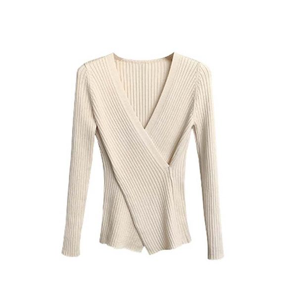 2020 neck solid color womens sweaters ladies long sleeve long knits winter female apparel deep v pull femme, White;black
2020 neck solid color womens sweaters ladies long sleeve long knits winter female apparel deep v pull femme, White;black
