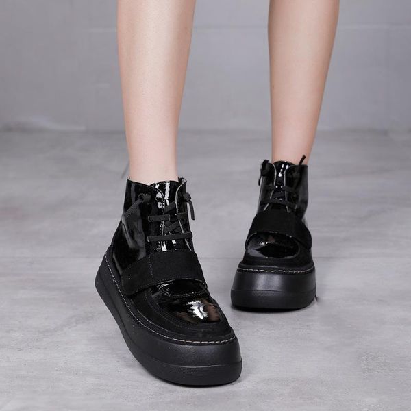 boots 2021winter thick sole women's first layer cowhide korean style waterproof platform leather short, Black
boots 2021winter thick sole women's first layer cowhide korean style waterproof platform leather short, Black