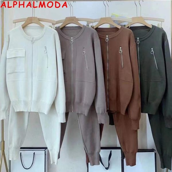 women's tracksuits alphalmoda 2021 winter fashion women stylish zip pocket cardigans trousers 2pcs trendy loungee sets outfit, Gray
women's tracksuits alphalmoda 2021 winter fashion women stylish zip pocket cardigans trousers 2pcs trendy loungee sets outfit, Gray