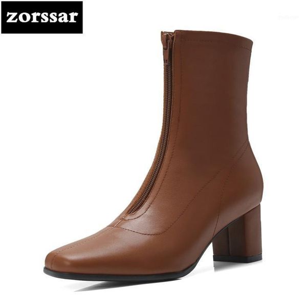 {zorssar} 2020 brown women boots winter genuine leather high heel riding boots thick heel ankle booties warm plush women's shoes1, Black
{zorssar} 2020 brown women boots winter genuine leather high heel riding boots thick heel ankle booties warm plush women's shoes1, Black