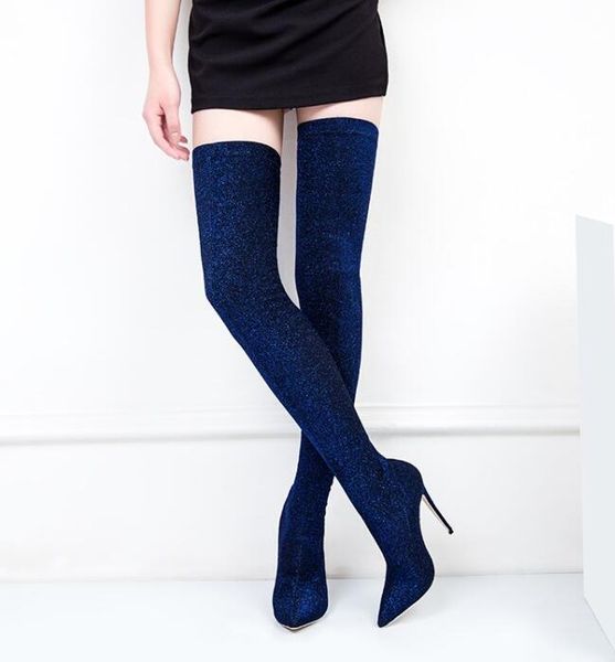 new fashion all kinds of colors stretch fabric over-the-knee shoe pointed toe women's shoes thin heels women's boots, Black
new fashion all kinds of colors stretch fabric over-the-knee shoe pointed toe women's shoes thin heels women's boots, Black