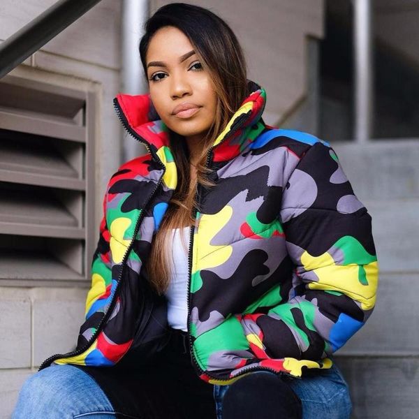 running jackets zipper cotton couple down jacket women's clothing men quilted color camouflage printing dyeing bread, Black;red
running jackets zipper cotton couple down jacket women's clothing men quilted color camouflage printing dyeing bread, Black;red
