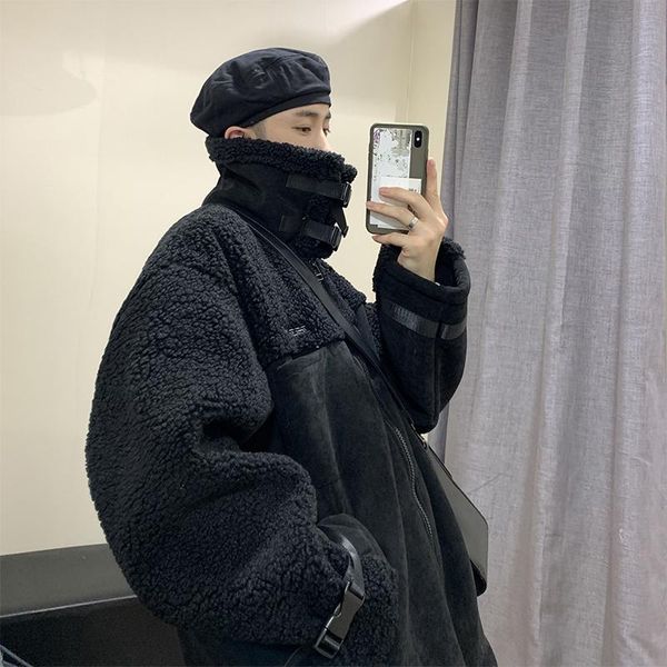 men's down & parkas suede lambswool casual coat loose thick warm letters big size outwear, Black
men's down & parkas suede lambswool casual coat loose thick warm letters big size outwear, Black
