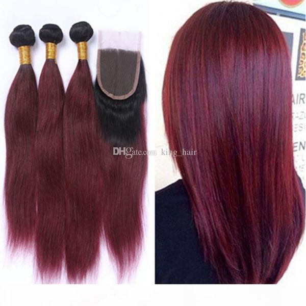 new arrival #1b 99j silky straight human hair bundles with closure wine red burgundy dark root two tone hair weaves with lace closure, Black
new arrival #1b 99j silky straight human hair bundles with closure wine red burgundy dark root two tone hair weaves with lace closure, Black