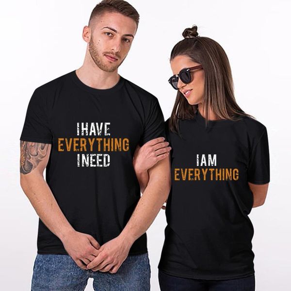 i have everything i need am everything print loves couple t-shirts women short slevve casual clothes valentines day gift, White
i have everything i need am everything print loves couple t-shirts women short slevve casual clothes valentines day gift, White