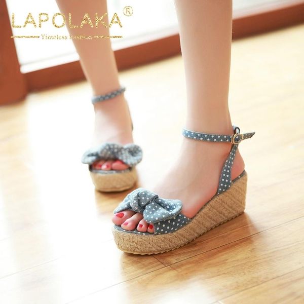 sandals lapolaka 2021 wedge heels summer women shoes buckle strap sweet butterfly platform fashion polka dot chic female, Black
sandals lapolaka 2021 wedge heels summer women shoes buckle strap sweet butterfly platform fashion polka dot chic female, Black