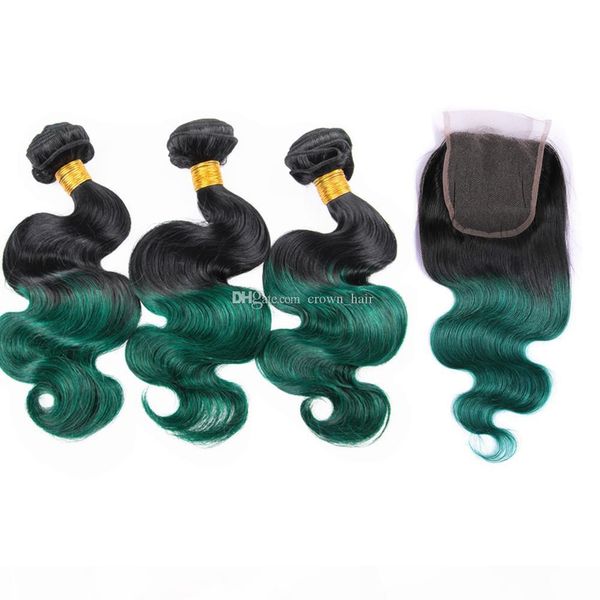 dark roots 1b green human hair 3 bundles with lace closure ombre dark green body wave human hair weaves with closure, Black
dark roots 1b green human hair 3 bundles with lace closure ombre dark green body wave human hair weaves with closure, Black