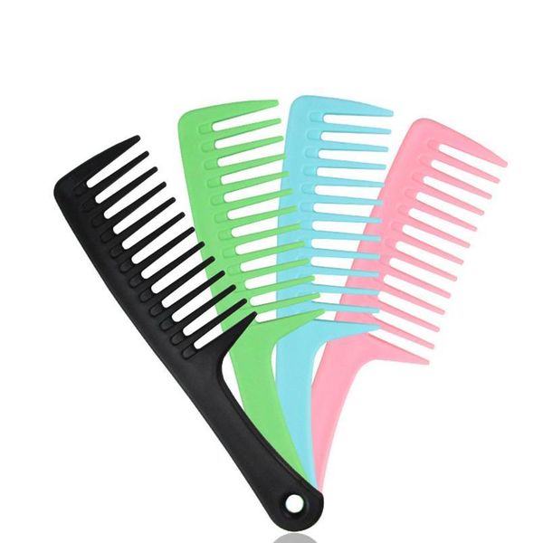 1pc large wide tooth comb anti-static handle detangling plastic hair comb straight handle comb hair styl wmttcd, Silver 
1pc large wide tooth comb anti-static handle detangling plastic hair comb straight handle comb hair styl wmttcd, Silver
