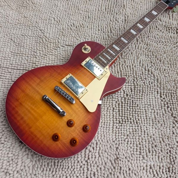 yumiya lp body honey burst electric guitar flame matte finish