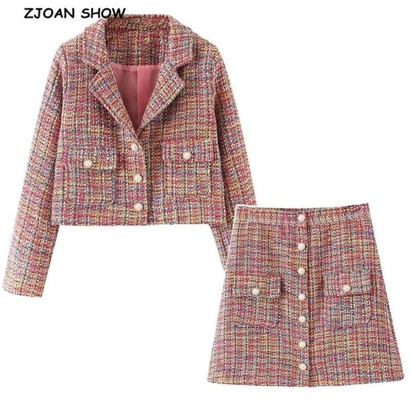 retro women pearl button mix colored woolen plaid blazer high waist a line mini short skirts long sleeve suits 2 pieces set t200325, White
retro women pearl button mix colored woolen plaid blazer high waist a line mini short skirts long sleeve suits 2 pieces set t200325, White