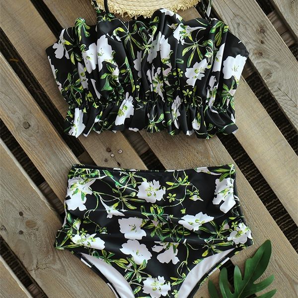 high waist bikini set new leaves printed swimsuit women push up bathing suits beachwear swimwear biquini female t200508, White;black
high waist bikini set new leaves printed swimsuit women push up bathing suits beachwear swimwear biquini female t200508, White;black