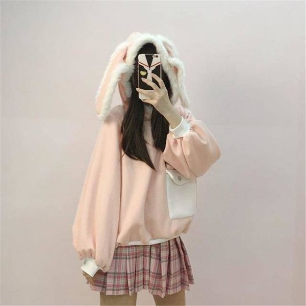 cute rabbit women hoodies japanese harajuku sweatshirt winter female shirts loose kawaii outwear swearshirt casual hoodie y200915, Black
cute rabbit women hoodies japanese harajuku sweatshirt winter female shirts loose kawaii outwear swearshirt casual hoodie y200915, Black