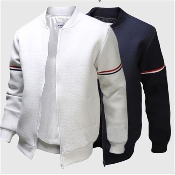 mens striped solid color bomber jacket fashion british long sleeved outdoor jacket coat male stand collar coat, Black;brown
mens striped solid color bomber jacket fashion british long sleeved outdoor jacket coat male stand collar coat, Black;brown