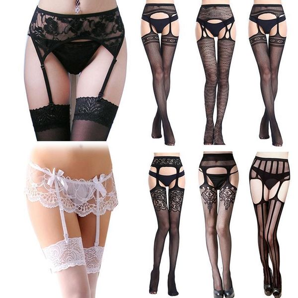 women lace stockings suspender garter belt mesh transparent thigh high over knee stockings medias lingerie tights pantyhose1, Black;white
women lace stockings suspender garter belt mesh transparent thigh high over knee stockings medias lingerie tights pantyhose1, Black;white