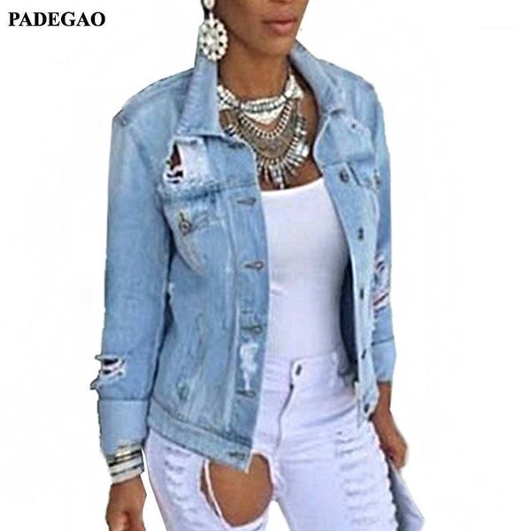 padegao women denim jacket coat long sleeves jeans jackets lapel pocket single breasted casual outerwear coat pdg1221, Black;brown
padegao women denim jacket coat long sleeves jeans jackets lapel pocket single breasted casual outerwear coat pdg1221, Black;brown