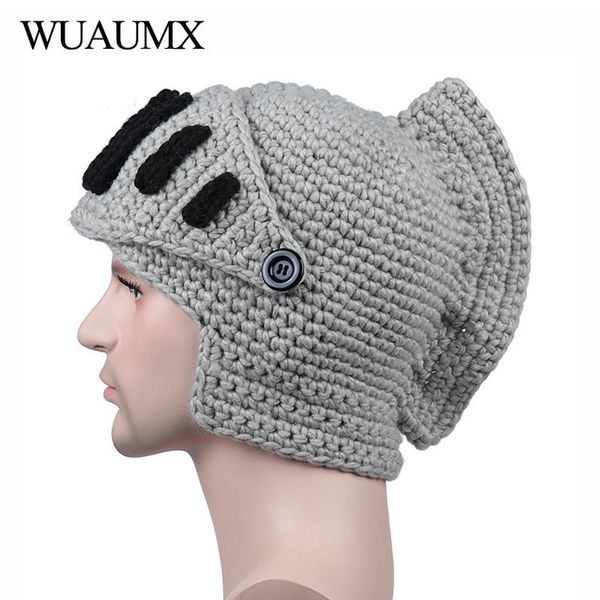 wuaumx novelty roman hat winter beanie hats for men warm mask knight helmet knitted cap handmade gladiator mask hat czapka zimow y201024, Blue;gray
wuaumx novelty roman hat winter beanie hats for men warm mask knight helmet knitted cap handmade gladiator mask hat czapka zimow y201024, Blue;gray
