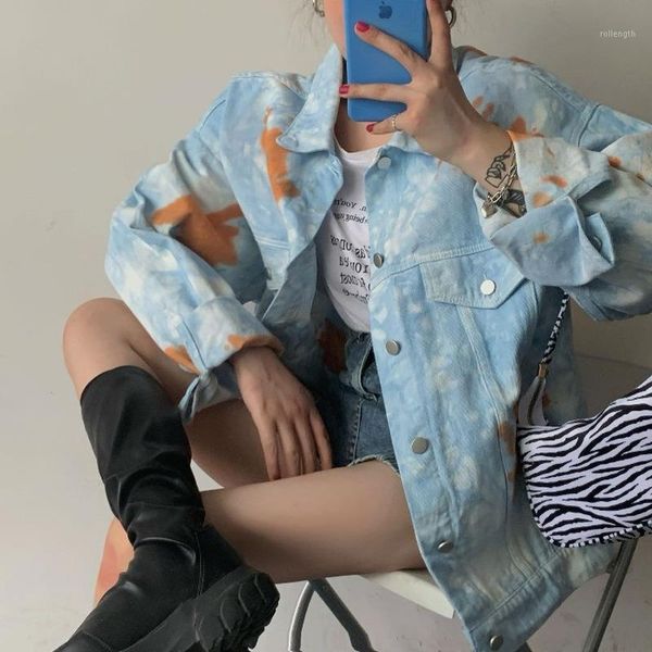 woman jeans jacket long sleeve turn-down collar print denim coat vintage single-breasted outwear1, Black;brown
woman jeans jacket long sleeve turn-down collar print denim coat vintage single-breasted outwear1, Black;brown