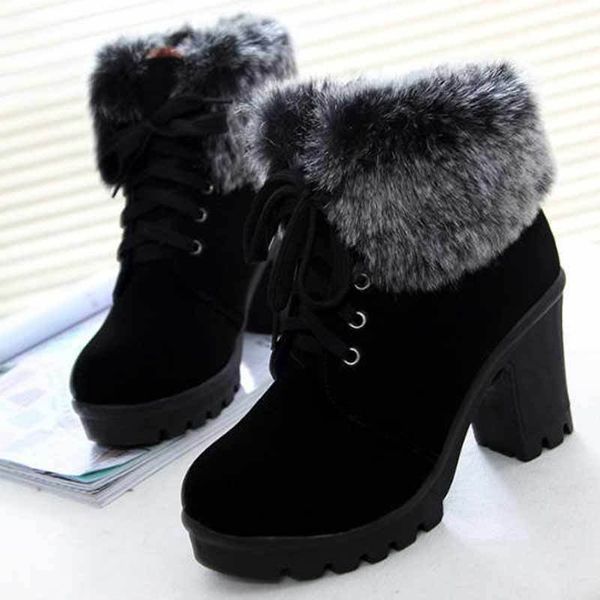 ankle 2020 solid square heels woman lace-up snow ladies shoes warm plush women winter boots, Black;brown
ankle 2020 solid square heels woman lace-up snow ladies shoes warm plush women winter boots, Black;brown