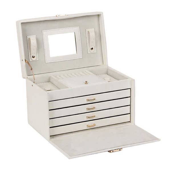 large white jewelry boxes rings faux leather packaging display organizer velvet case mirror women girls necklaces holder rowling, Pink;blue
large white jewelry boxes rings faux leather packaging display organizer velvet case mirror women girls necklaces holder rowling, Pink;blue