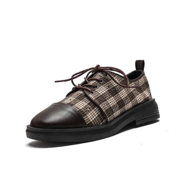 2021 new british-style joker red net small breeze women's plaid lace shoes ourb, Black
2021 new british-style joker red net small breeze women's plaid lace shoes ourb, Black