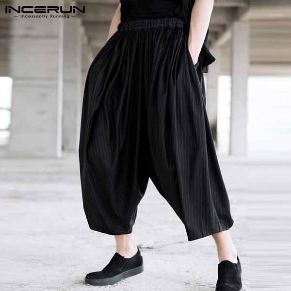 men striped pants 2020 baggy personality joggers chic wide leg trousers fashion drop crotch pants mens streetwear incerun s-5xl1, Black
men striped pants 2020 baggy personality joggers chic wide leg trousers fashion drop crotch pants mens streetwear incerun s-5xl1, Black