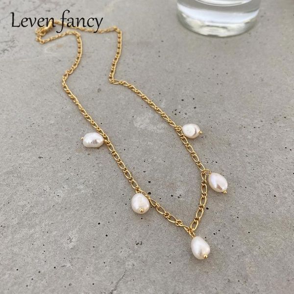 925 Sterling Silver Natural Baroque Pearl Necklace Handmade Jewelry Gold Vermeil Choker Femme Collares Boho Necklace for Women
925 Sterling Silver Natural Baroque Pearl Necklace Handmade Jewelry Gold Vermeil Choker Femme Collares Boho Necklace for Women