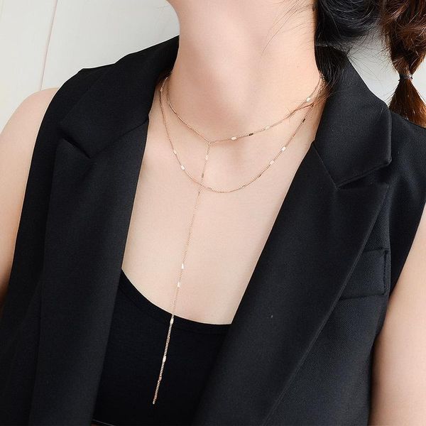 rose gold color double layer choker necklace women collares femme, minimalism stainless steel necklaces long pendant jewelry, Golden;silver
rose gold color double layer choker necklace women collares femme, minimalism stainless steel necklaces long pendant jewelry, Golden;silver
