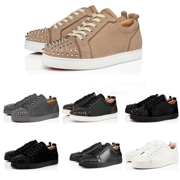 Hot Sell Fashion Red Bottom Shoes Low Cut Suede Mens Real Sneakers Party Junior Studded Spikes Leather Trainers Rivets Casual Shoes With box, Black
Hot Sell Fashion Red Bottom Shoes Low Cut Suede Mens Real Sneakers Party Junior Studded Spikes Leather Trainers Rivets Casual Shoes With box, Black