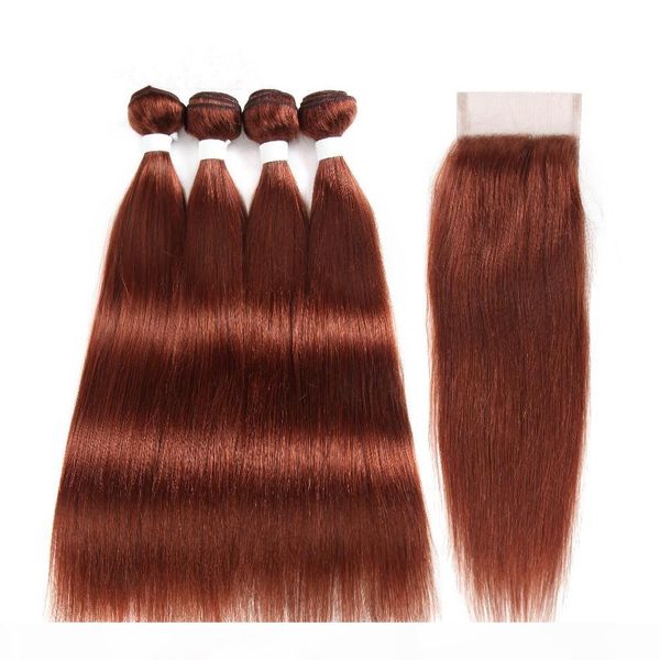 #33 dark auburn virgin peruvian human hair bundle deals 4pcs with 4x4 lace closure straight colored auburn weaves extensions, Black;brown
#33 dark auburn virgin peruvian human hair bundle deals 4pcs with 4x4 lace closure straight colored auburn weaves extensions, Black;brown
