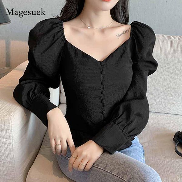 women's blouses & shirts autumn fashion cardigan korean style slim fit blouse women long puff sleeve solid black v-neck blusas mujer 1, White
women's blouses & shirts autumn fashion cardigan korean style slim fit blouse women long puff sleeve solid black v-neck blusas mujer 1, White