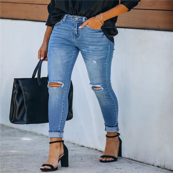 autumn winter jeans womens designer slim hole denim pencil pants fashion casual women trousers, Blue
autumn winter jeans womens designer slim hole denim pencil pants fashion casual women trousers, Blue