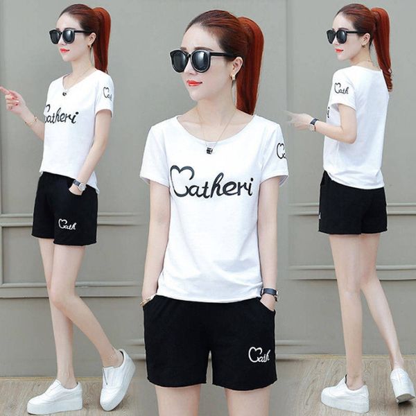 french summer women's two piece suit 2020 t-shirt new korean short sleeve t-shirt + sports casual pants net red suit hgekm, Gray
french summer women's two piece suit 2020 t-shirt new korean short sleeve t-shirt + sports casual pants net red suit hgekm, Gray