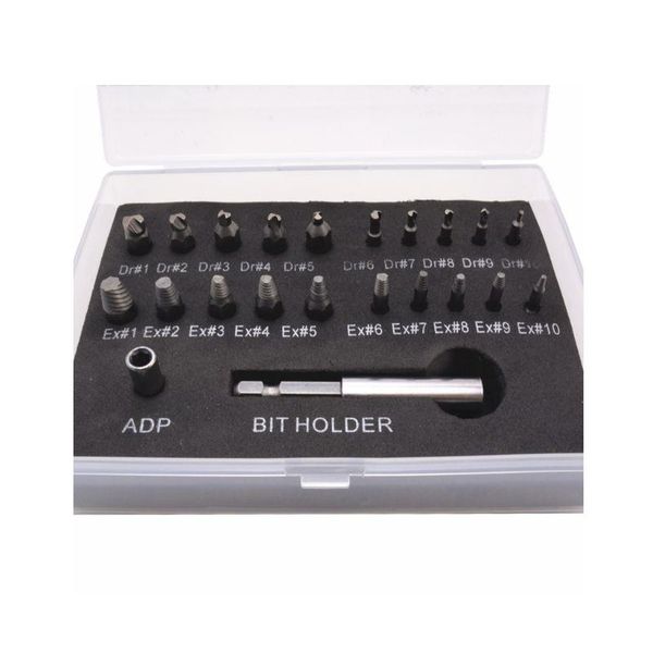 22pcs screwdriver set screw puller extractor drill bit guide set broken remover
22pcs screwdriver set screw puller extractor drill bit guide set broken remover