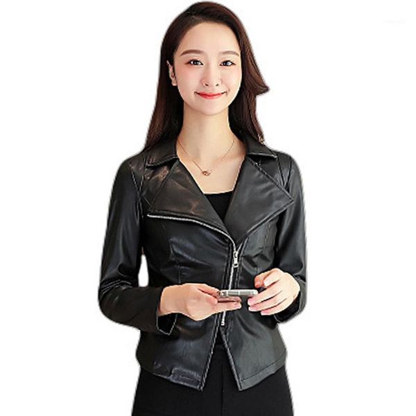 turn down collar 2019 women pu leather jacket autumn outwear ladies slim coat black casual jackets faux leather1
turn down collar 2019 women pu leather jacket autumn outwear ladies slim coat black casual jackets faux leather1