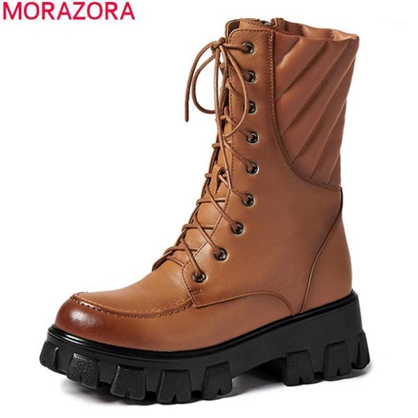 boots morazora 2021 genuine leather thick high heels round toe lace up ladies shoes winter solid color ankle women1, Black
boots morazora 2021 genuine leather thick high heels round toe lace up ladies shoes winter solid color ankle women1, Black