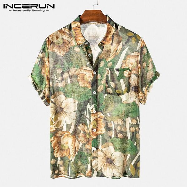 men's casual shirts incerun summer men hawaiian shirt flower printed 2021 short sleeve breathable beach lapel blouse streetwear camisas, White;black
men's casual shirts incerun summer men hawaiian shirt flower printed 2021 short sleeve breathable beach lapel blouse streetwear camisas, White;black