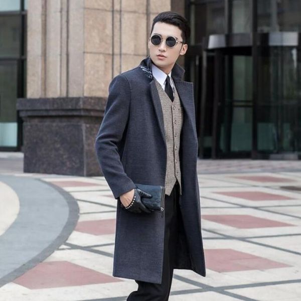 men's wool & blends suit collar without button casual woolen coat men trench coats long sleeves overcoat mens cashmere casaco masculino, Black
men's wool & blends suit collar without button casual woolen coat men trench coats long sleeves overcoat mens cashmere casaco masculino, Black
