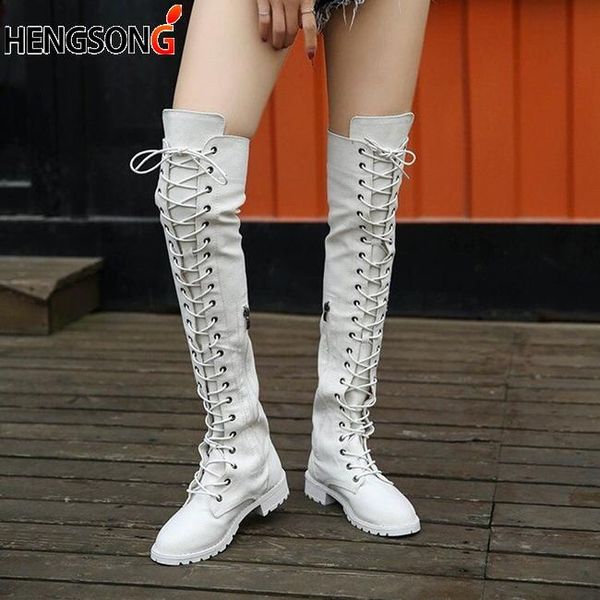 boots lace up over knee women flats shoes female square heel rubber flock botas winter plus size 34-43, Black
boots lace up over knee women flats shoes female square heel rubber flock botas winter plus size 34-43, Black