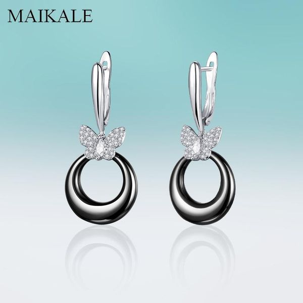 dangle & chandelier maikale classic black ceramic earrings micro inlay zirconia butterfly drop earring for women jewelry brincos high qualit, Silver
dangle & chandelier maikale classic black ceramic earrings micro inlay zirconia butterfly drop earring for women jewelry brincos high qualit, Silver